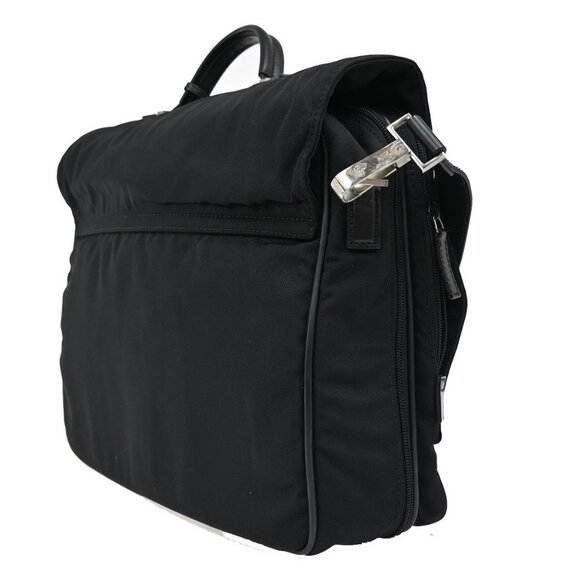 GUCCI Logo Business Shoulder Bag Nylon Leather Black SHW Made in Italy 65KB366 - Picture 4 of 16